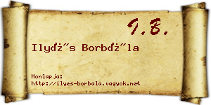 Ilyés Borbála névjegykártya